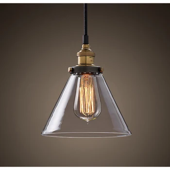 Amber Sticlă de Epocă Pandantiv Lumini Sufragerie Bucatarie Decor Acasă industriei de lumină lampă de agățat dormitor corpuri de iluminat - Imagine 2  