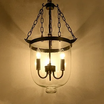American Țară, Candelabru de Sticlă Creative Personalizate Living Lămpi de luat Masa-Cameră de Lampa Lumina Lumânărilor Industriale - Imagine 2  