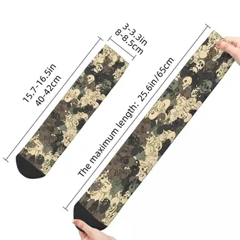 Amuzant Nebun Șosete pentru Bărbați Craniu Harajuku Camuflaj Respirabil Model Imprimat Crew Sock Noutate Cadou - Imagine 2  