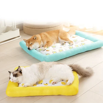 Animal de casă Pisică Mat Răcire Vara Mat Ice Pad Câine Pisică de Dormit Saltele Pentru Mediu Mic Câini Pisici Respirabil Rece Mătase Pat Pisica S-XL - Imagine 2  