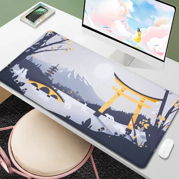 Arta japoneză Mousepad Gamer 900x400 Viteza Xxl Mouse Pad Fuji Cherry Blossom Mare Birou de Calculator Mat Covor de Vară de Jocuri Mats - Imagine 1  