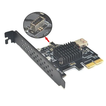 ASM3142 Chip Riser Card de 10Gbps USB3.1 Fata Tip E 20Pin placa de extensie USB2.0 PCI Express 3.0 X2 Adaptor Pentru PC Desktop - Imagine 2  