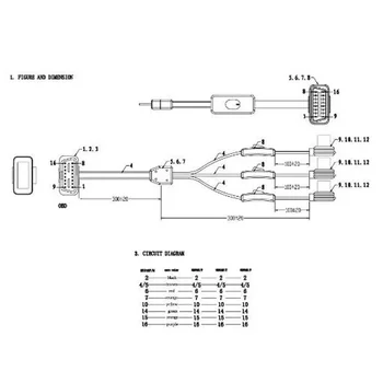 Auto de Diagnosticare Scaner Instrument OBD 2 Splitter Extensie de la 1 la 3 cu Comutator Cablu Y de sex Masculin Trei Port La Feminin pentru ObdTooL ELM327 - Imagine 2  