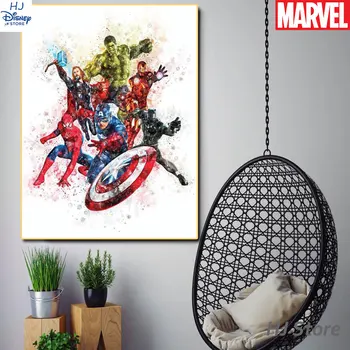 Avengers super-Erou Acuarelă Tipărit Decor de Perete de Artă Marvel Heroes Iron Man Postere Spiderman pentru Perete Decor Acasă Cuadros - Imagine 1  