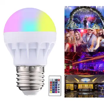 B22 RGBW LED Lumini Bec 4W 7W 10W 15W 110V 220V Lampada Schimbătoare pline de culoare RGB Lampa LED Cu Telecomanda IR - Imagine 2  