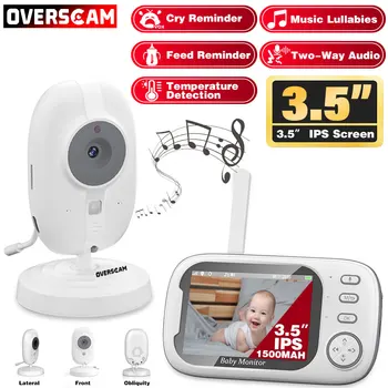 Baby Monitor 3.5 Inch Ecran HD Plâng VOX cântec de Leagăn Camera de Muzică Lulls Somn de Securitate aparat de Fotografiat Viziune de Noapte Temperatura Două căi Audio - Imagine 1  