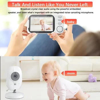 Baby Monitor 3.5 Inch Ecran HD Plâng VOX cântec de Leagăn Camera de Muzică Lulls Somn de Securitate aparat de Fotografiat Viziune de Noapte Temperatura Două căi Audio - Imagine 2  