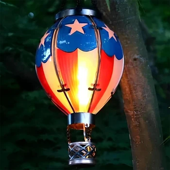 Balon Cu Aer Cald Felinar Solar Rezistent La Apa Pentru Gradina Terasa Veranda Copac Decoratiuni De Curte - Imagine 1  