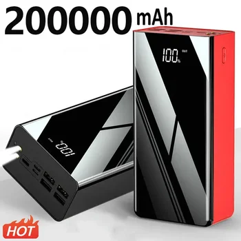 Banca de putere 200000mAh Portabil de Încărcare Rapidă PowerBank 100000 mAh 4 USB PoverBank Extern Încărcător de Baterie Pentru Xiaomi Mi 9 iPhone - Imagine 1  