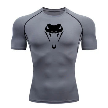 Barbati Tricou mulat Long/short Sleeve Print Sport Jogging Sport T-shirt Uscat Respirabil Sudoare de absorbție Rece Muscular Bărbații Poartă - Imagine 2  