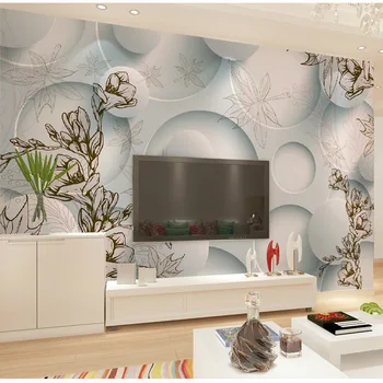 beibehang 3D hârtie de perete TV tapet de fundal dormitor, camera de zi 3D stereoscopic cerc fondul murală papel de parede - Imagine 1  