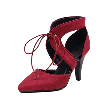 BLXQPYT zapatos de mujer 2022 Sandale Femei Subliniat Toe Cruce Curea Elegantă Petrecere de Nunta, Pantofi cu Toc inalt Plus Dimensiune 33-46 Q66-3 - Imagine 2  