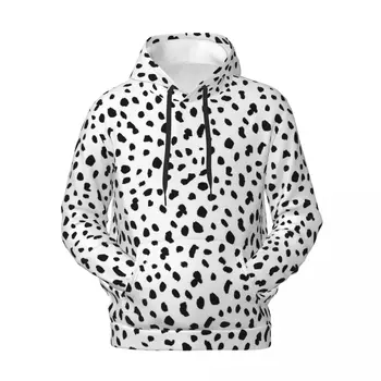 Caine Dalmatian Imprimare Vrac Hanorac Unisex, Negru si Alb Pulover Casual Hoodie de Primăvară Harajuku Model de Jachete cu Glugă - Imagine 1  