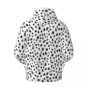 Caine Dalmatian Imprimare Vrac Hanorac Unisex, Negru si Alb Pulover Casual Hoodie de Primăvară Harajuku Model de Jachete cu Glugă - Imagine 2  