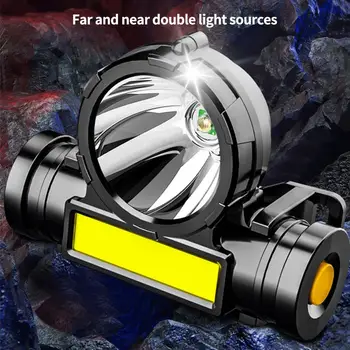 Camping Lumina USB Reîncărcabilă de Iluminat Portabile Puternice COB Far Lanterna Lanterna de Cap pentru Drumeții - Imagine 1  