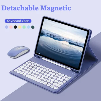 Caz de tastatură pentru Samsung Galaxy Tab A8 10.5 2021 S6 Lite A7 10.4 2022 S7 FE S9 Plus 12.4 S8 11INCH A8 10.5 2021 Keyboard Mouse-ul - Imagine 1  