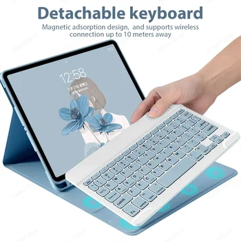 Caz de tastatură pentru Samsung Galaxy Tab A8 10.5 2021 S6 Lite A7 10.4 2022 S7 FE S9 Plus 12.4 S8 11INCH A8 10.5 2021 Keyboard Mouse-ul - Imagine 2  