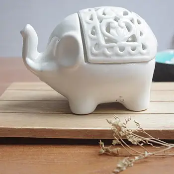 Ceramica Tealight Lumanarea Titular Creative Gol Elefant Suport Lumanare Aroma Difuzor Cuptor Ceara Alb Cald Pentru Dormitor, Living - Imagine 2  