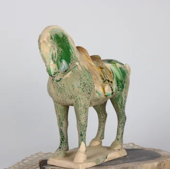 China Veche colecție Dinastiei Tang Tang tri-color ceramica glazurată cal de Război - Imagine 2  