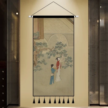 Chineză Agățat De Pictură Pânză De Arta Retro Palace Clasice Living Pictura Decorativa Casa De Ceai Coridor Pridvor Decor - Imagine 2  
