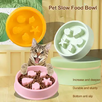 Colț de Companie Castron Slow Food Distribuire animale de Companie Castron pentru Pisici Câini Anti-sufocare Design Inodor, Ușor de Curățat Stabil în condiții de Siguranță Alimentator Castron - Imagine 2  