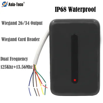Control acces, Cititor de Carduri RFID Reader IP68 rezistent la apa dubla Frecventa 125KHz + 13.56 MHz Pentru Sistemul de Control Acces de Ieșire Wiegand - Imagine 1  
