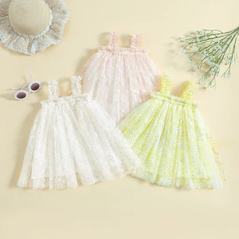 Copii pentru Copii Copilul Fete Dress 3D Fluture Culoare Solidă fără Mâneci Sling Rochie de Vara Casual Dulce Rochie de Printesa - Imagine 1  