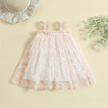 Copii pentru Copii Copilul Fete Dress 3D Fluture Culoare Solidă fără Mâneci Sling Rochie de Vara Casual Dulce Rochie de Printesa - Imagine 2  
