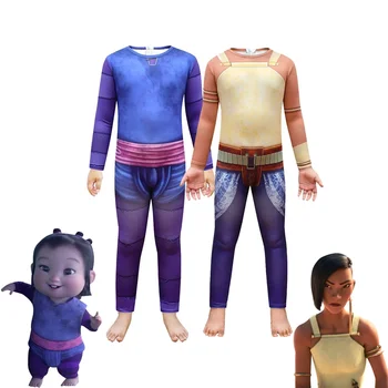 Costume de Halloween pentru Copii Haine Film Raya și Ultimul Dragon Cosplay Băieți Fete Body Disfraces Petrecere de Carnaval Haine - Imagine 1  