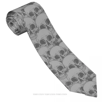 Craniu Schelet de Groază Craniu Gri Bărbați Cravate 3D Imprimate Hip-Hop Street Afaceri Petrecere de Nunta Tricou Accesorii - Imagine 2  