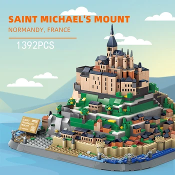 Creative Faimosul Monument, Clădire Din Cărămidă Franța Catolicism Mont-Saint-Michel Și Golful Său Bloc De Colectare De Jucării Pentru Cadouri - Imagine 1  