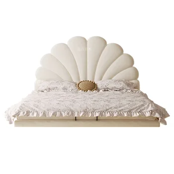 Crema stil petale de pat minimalist patul suspendat, franceză prințesă fata dormitor tesatura dormitor matrimonial dublu - Imagine 1  