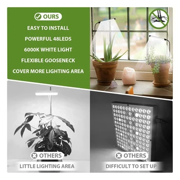 Cresc de Lumină Pentru Plante de Interior în Creștere, 6000K Spectru Complet Gooseneck Planta Lampa Pentru Seedings Plante Suculente Plug SUA - Imagine 2  