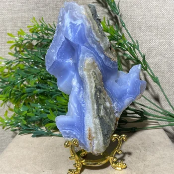 Cristal Naturale Agat Albastru Dantela Specimen Prime Piatră De Cuarț, Minerale, Pietre Pretioase Minerale Spirituală Ornamente Decor - Imagine 1  