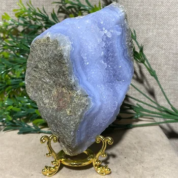 Cristal Naturale Agat Albastru Dantela Specimen Prime Piatră De Cuarț, Minerale, Pietre Pretioase Minerale Spirituală Ornamente Decor - Imagine 2  