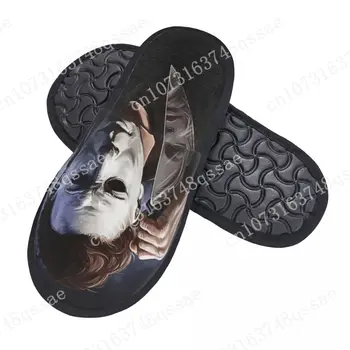 Custom Print Michael Myers Cuțite Papuci De Casa Confortabil Cald Halloween Film Arta De Memorie Spumă Pufos Papuci De Casă Interioară Pantofi În Aer Liber - Imagine 2  