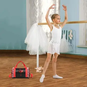 Dans Duffle Pungi Pentru Copilul Fata de Balet, Dans de Pantofi Geanta de Umar Pentru 4-6 6-8 10-12 Fete, Adolescenti, Copii, Drăguț, rezistent la apa - Imagine 2  