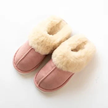 De Iarna Pentru Femeie Interior Moale, Papuci De Casă Confortabil Pantofi De Pluș Femei Cămin Cald Pantofi De Bumbac De Uz Casnic Simple Papuci De Femei Pantofi - Imagine 1  