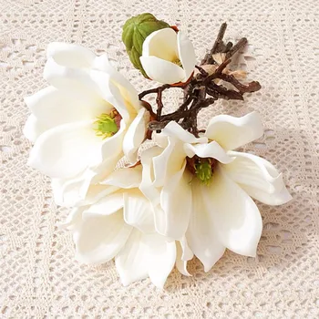 De lux Reale atinge Magnolia Flori Artificiale acasă masa decor de masă fleur artificielle petrecere de nunta de decorare mireasa florale - Imagine 2  