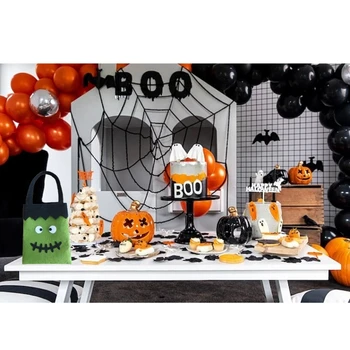 De uz casnic de Halloween Tote Candy Bag Ambalaje pentru Cadouri cu Maner Portabil pentru Acasă Nunta Petrecere Copil de Dus R7UB - Imagine 2  