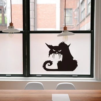 Decor de Halloween Detașabil Pisica Neagra DIY Autocolant de Perete Acasă Living Geamul de la Dormitor, Decoratiuni Petrecere Autocolante Creative - Imagine 2  