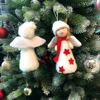 Decoratiuni De Craciun De Pluș Înger Fată Păpușă Pandantiv Xmas Copac Agățat Ornamente De Anul Nou 2023 Cadou De Crăciun De Jucărie Consumabile - Imagine 1  