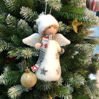 Decoratiuni De Craciun De Pluș Înger Fată Păpușă Pandantiv Xmas Copac Agățat Ornamente De Anul Nou 2023 Cadou De Crăciun De Jucărie Consumabile - Imagine 2  