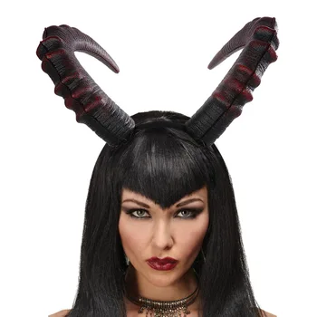 Devil Coarne De Demon Halloween Bentita Costum Satana Accesoriu Regina Rău Caciula Femei Gotic Cosplay Elemente De Recuzită Pentru Fete - Imagine 2  
