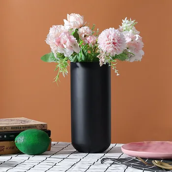 Din Oțel Inoxidabil Negru Vaza Decor Uscat Florale Acasă Living Aranjament Floral Masa De Sufragerie Moderne De Decor Acasă - Imagine 1  