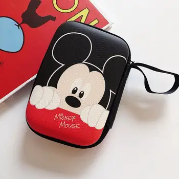 Disney Mickey desene animate portofel Minnie băiat și fată monedă pungă geantă de mână setul cu cască punga incarcator cablu de date cutie de depozitare cusatura de ambreiaj - Imagine 1  