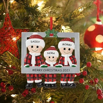 DIY manopera de Crăciun Pandantiv Familie Decoratiuni de Craciun Pentru Casa 2023 Crăciun Pom de Crăciun Agățat Ornament Nou Anul 2024 - Imagine 2  