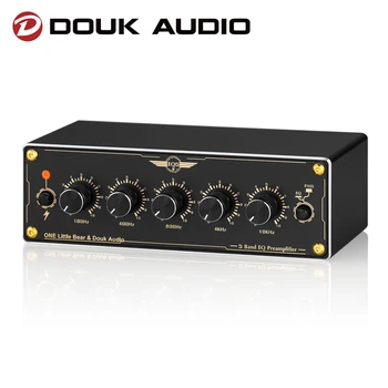 Douk Audio ÎE5 Mini 2.0 Channel 5-Band EQ Preamplificator Analog Egalizator Stereo Pre-amplificator Home/Procesor Audio Auto - Imagine 1  