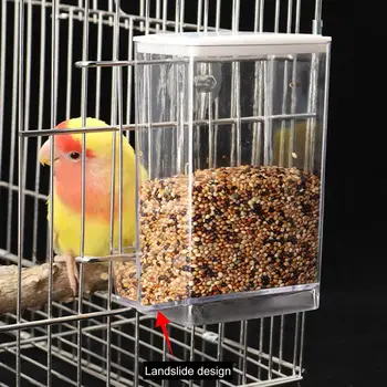 Durabil De Mâncare De Păsări De Containere De Mare Capacitate Solidă Alimentator De Pasăre Papagal Papagalul Colivie De Hrănire Cutie - Imagine 2  