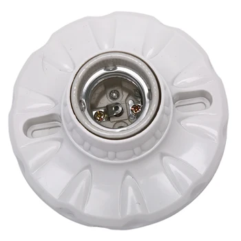 E27 Ceramica Bec LED Suport Soclu Rotund de Bază Agățat Lampă Soclu de Bază 6A 220V - Imagine 1  